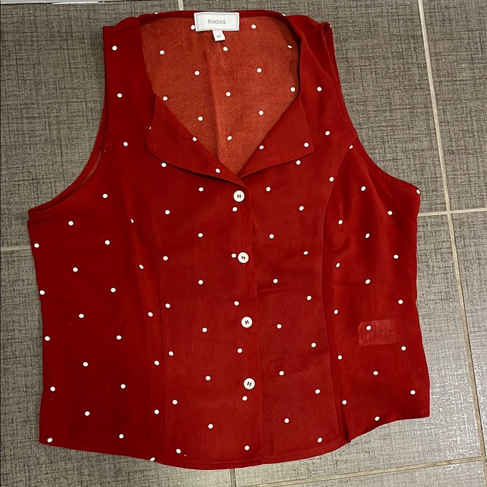 RIHOAS Red Polka Dot Women's Top